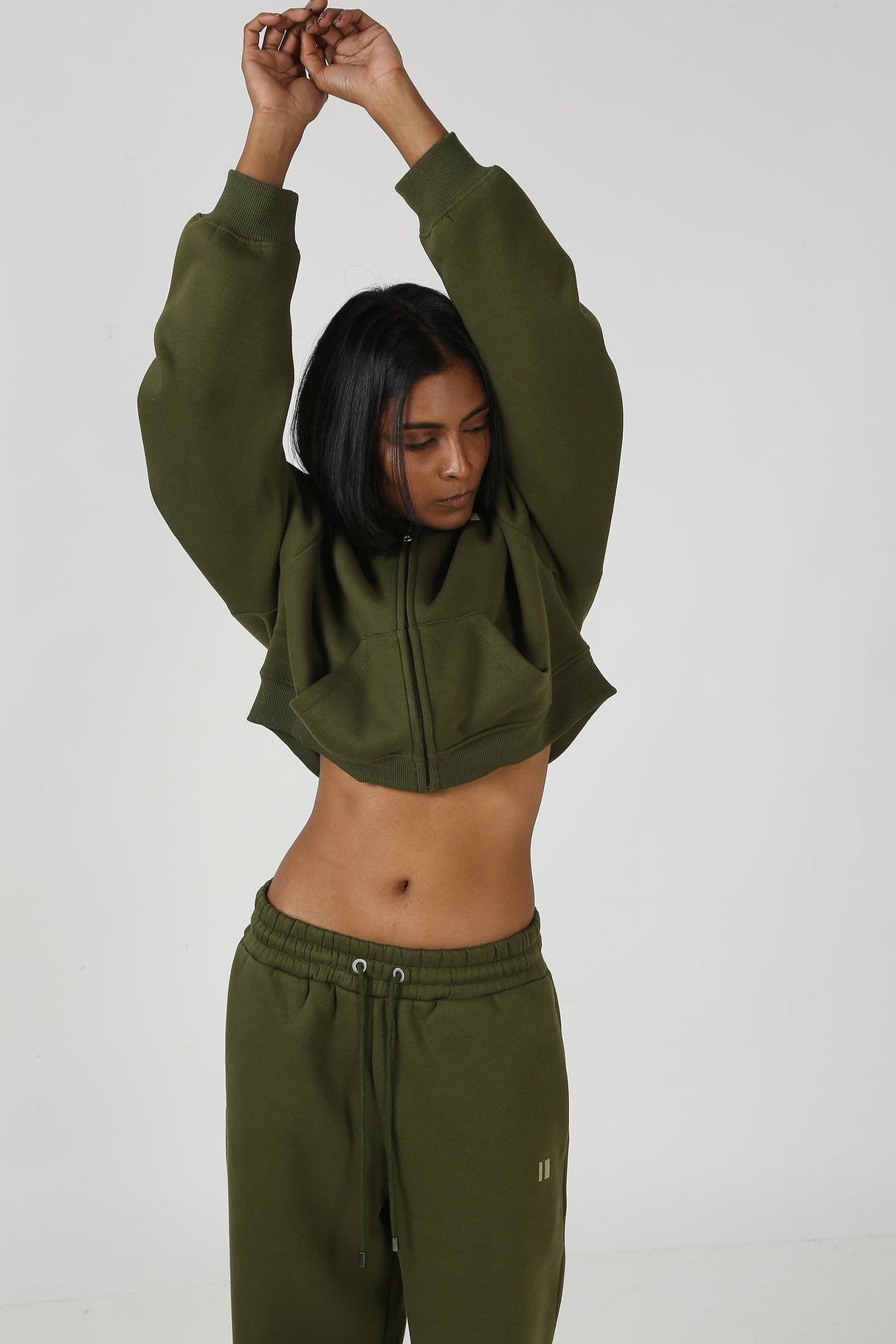 The Everyday Olive Crop Zipper