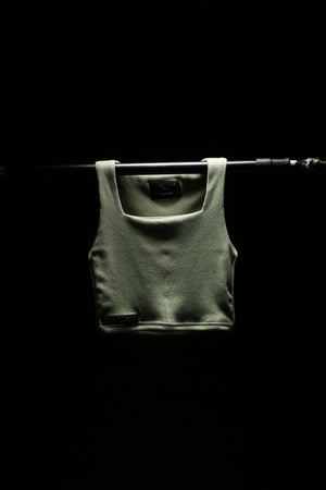 Olive Ribbed Crop Top