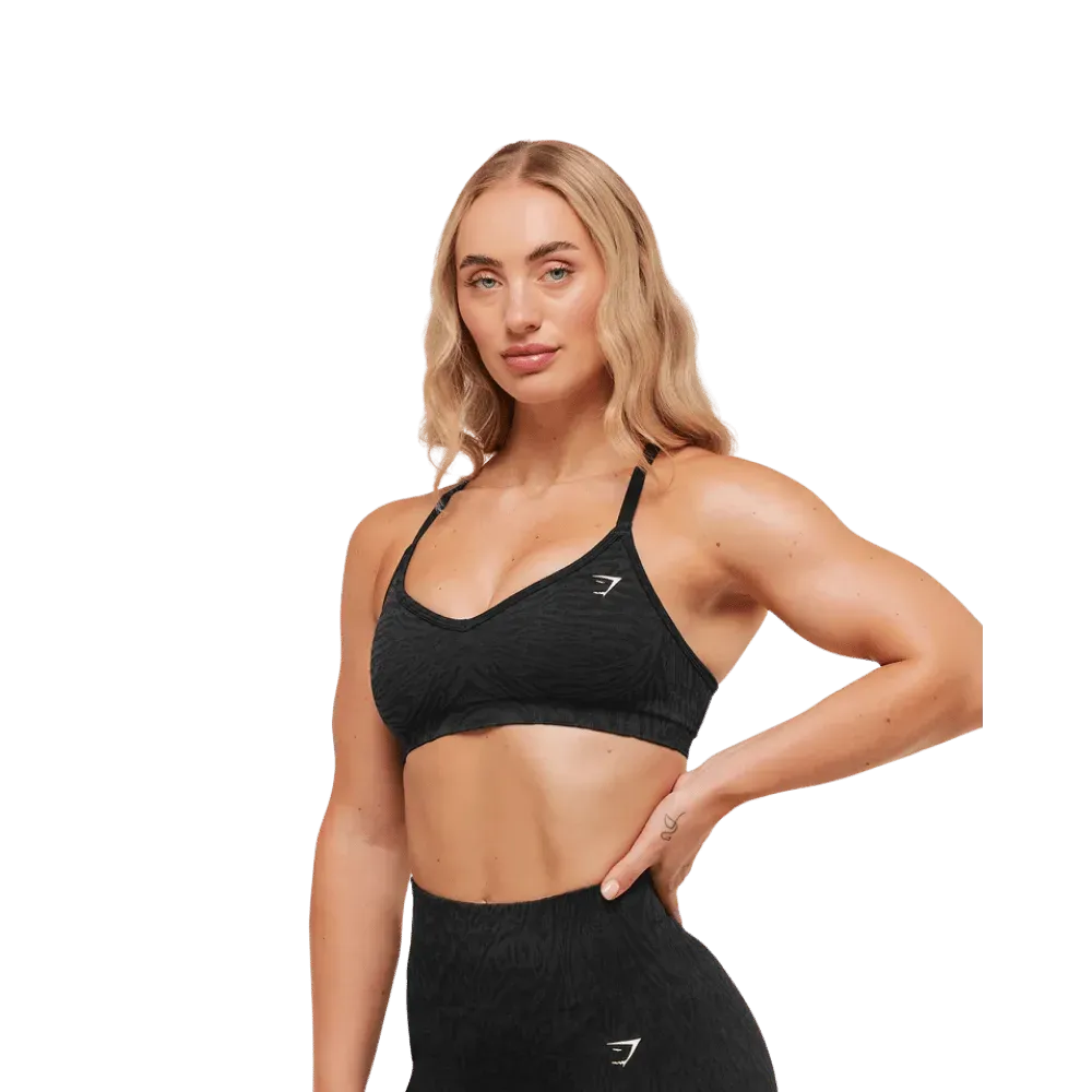 Gymshark Adapt Animal Seamless Sports Bra Black/Asphalt Grey