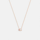 Coach Pave Signature Necklace Rose Gold