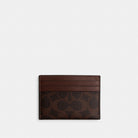 Coach Card Case In Signature Canvas Maple