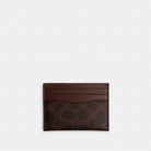 Coach Card Case In Signature Canvas Maple