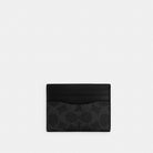 Coach Card Case In Signature Canvas Black Signature