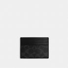 Coach Card Case In Signature Canvas Black Signature