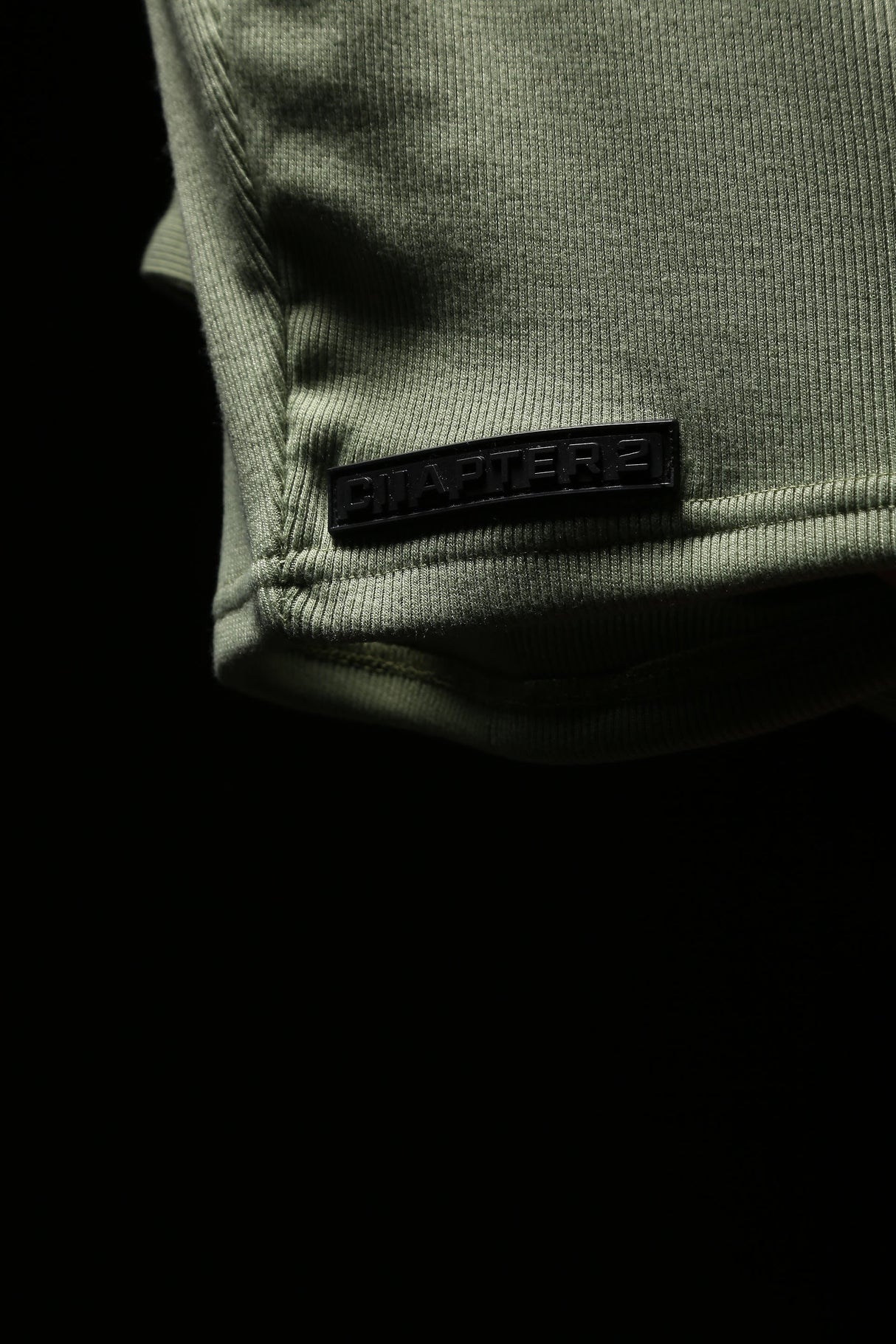 Olive Ribbed Crop Top