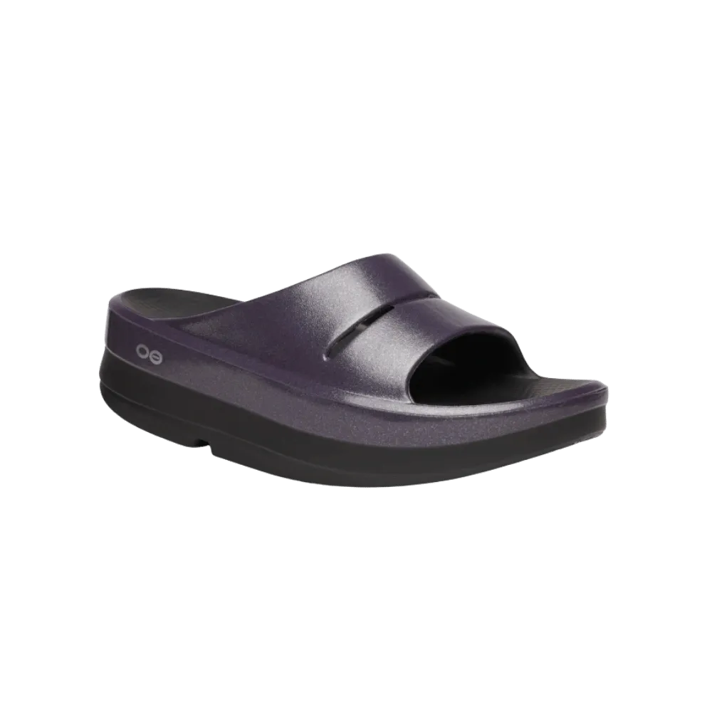 Oofos OOmega OOahh Stacked Sandal Amethyst Sparkle