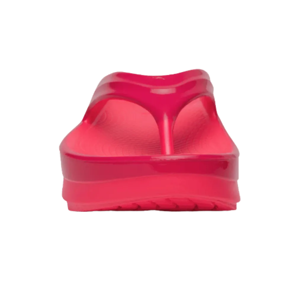 Oofos OOmega OOlala Stacked Sandal Neon Berry Punch