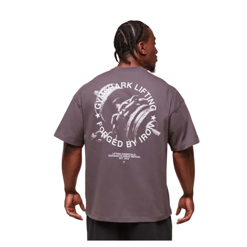 Gymshark Forged By Iron T-Shirt Extreme Oversized Fit Brushed Purple