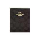 Coach Large Corner Zip Wristlet In SIgnature Canvas in Walnut Black