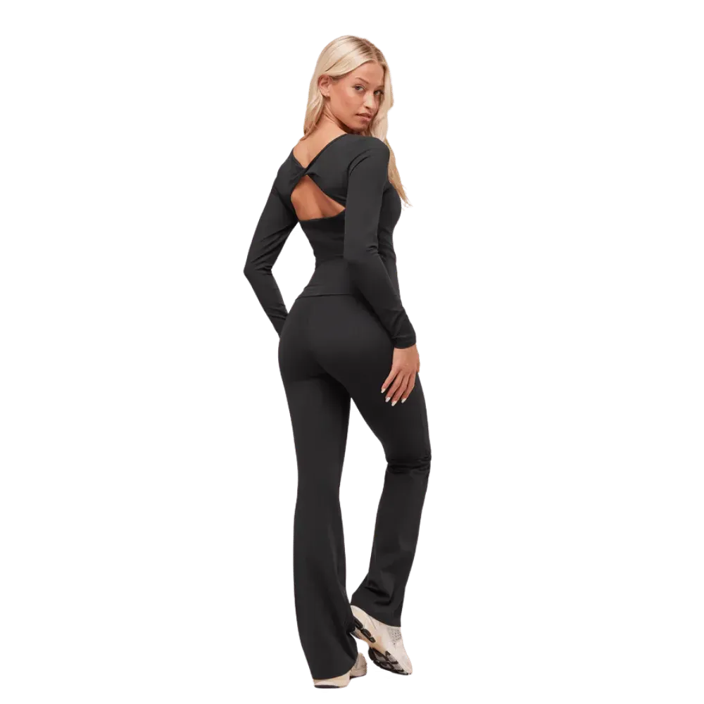 Gymshark Twist Back Long Sleeve Top Black