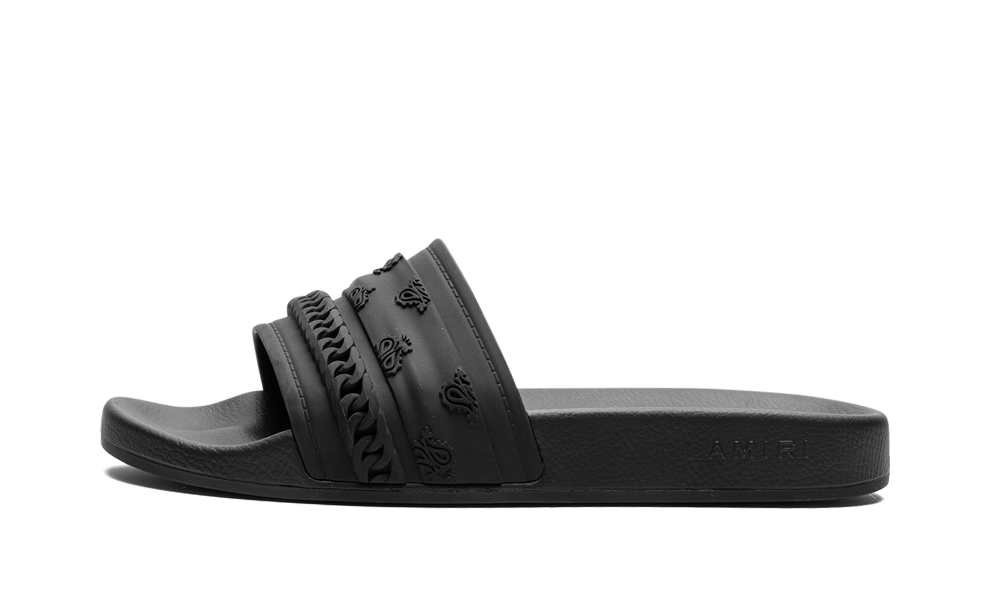 Amiri Bandana Moulded Slides Black Black