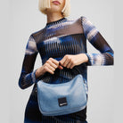 Karl Lagerfeld Klj Box Logo Coated Mini Hobo Bag Coated Blue