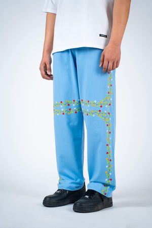 Light Blue Floral Jogger - dawntown