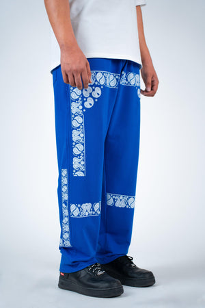 Dark Blue Block Paisley Jogger - dawntown