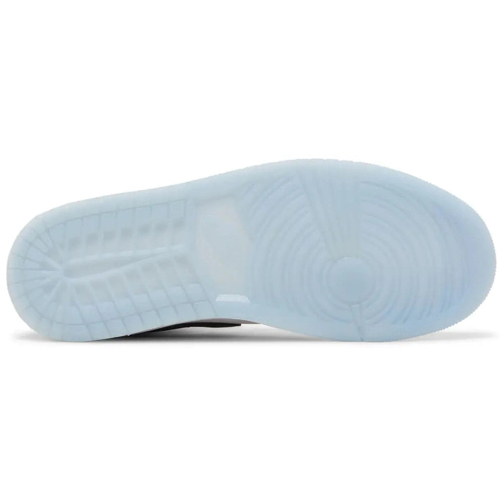 Air Jordan 1 Mid SE sneaker with white translucent ice blue rubber outsole