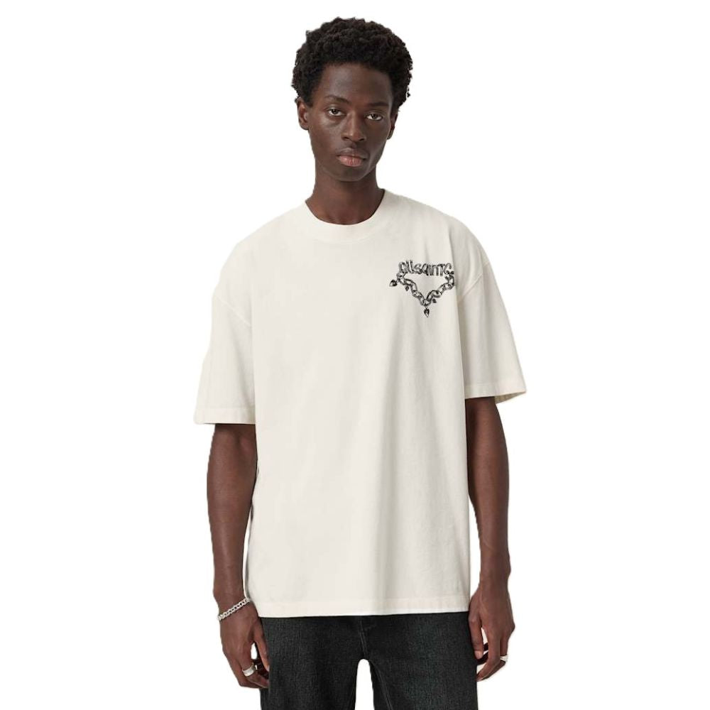 AllSaints Drip Short Sleeve Oversized T-Shirt – Chalk White