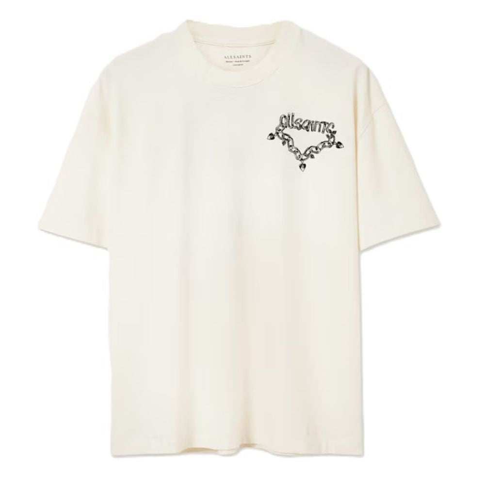 AllSaints Drip Short Sleeve Oversized T-Shirt – Chalk White