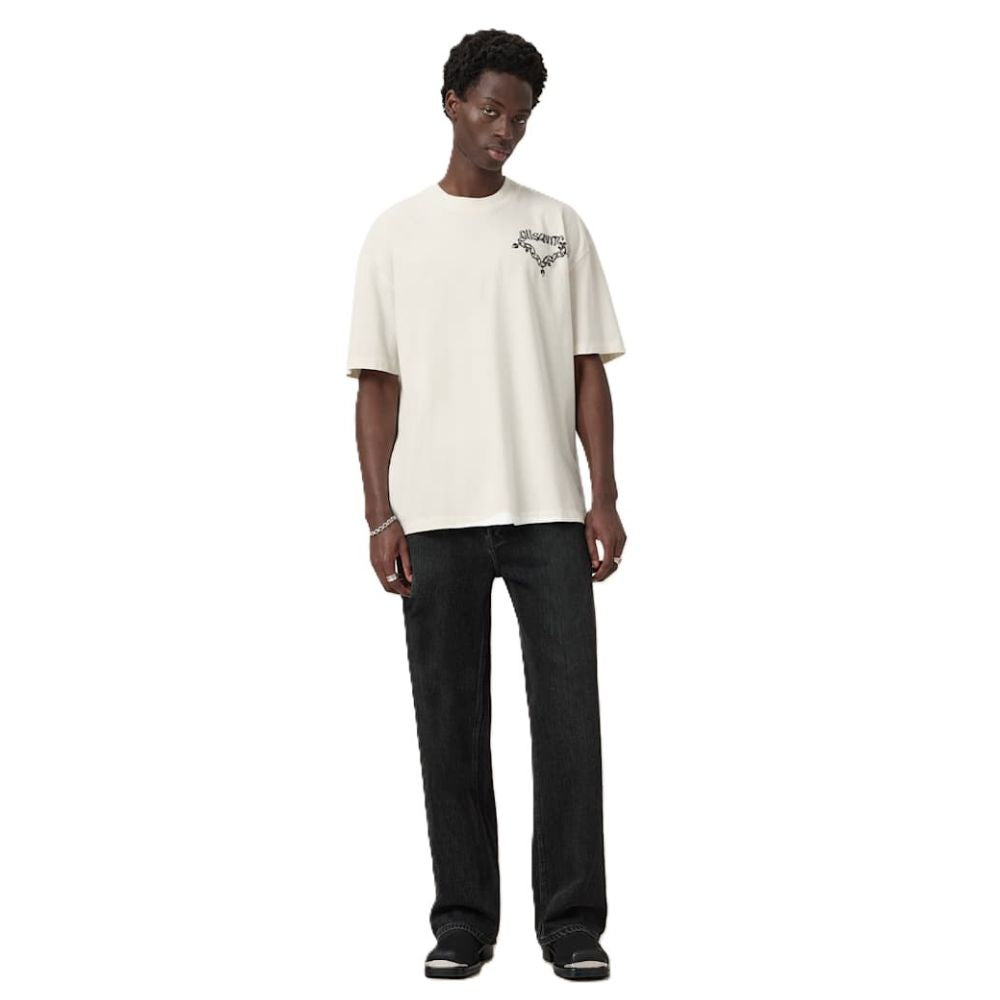 AllSaints Drip Short Sleeve Oversized T-Shirt – Chalk White