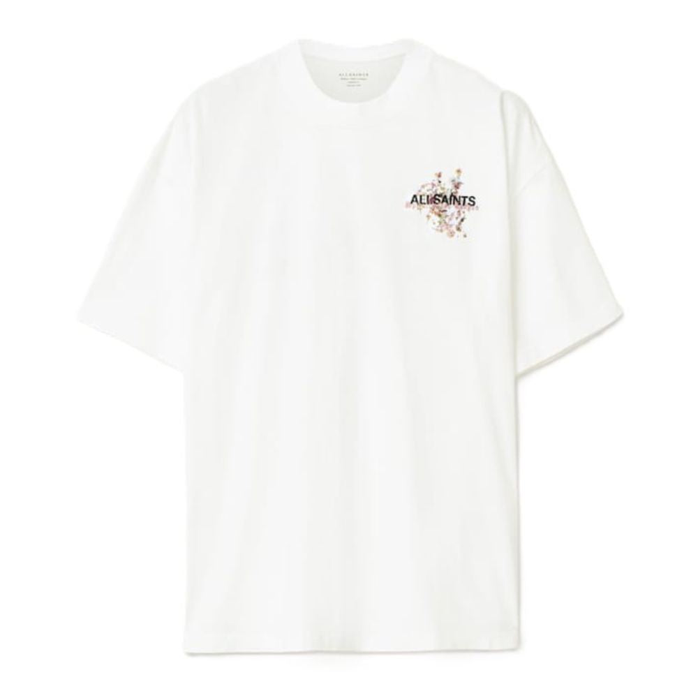 AllSaints Valen Oversized Graphic T-Shirt - Ashen White
