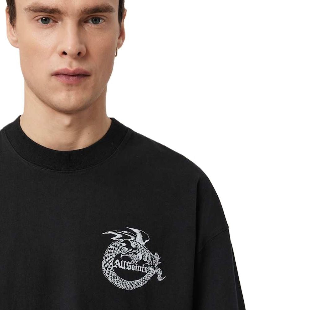 AllSaints Terra Oversized Graphic T-Shirt – Jet Black