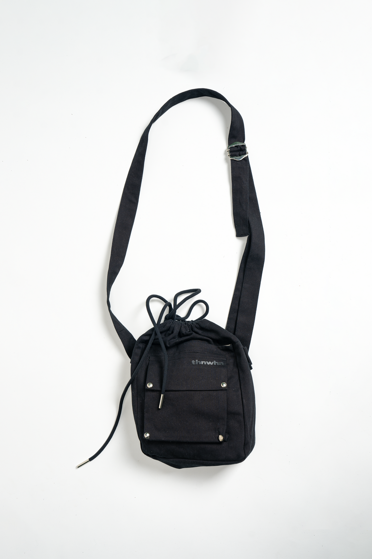 Unisex Cross Body Bucket Bag- Black