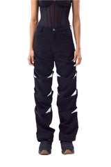 Stairway Patchwork Pants- Black