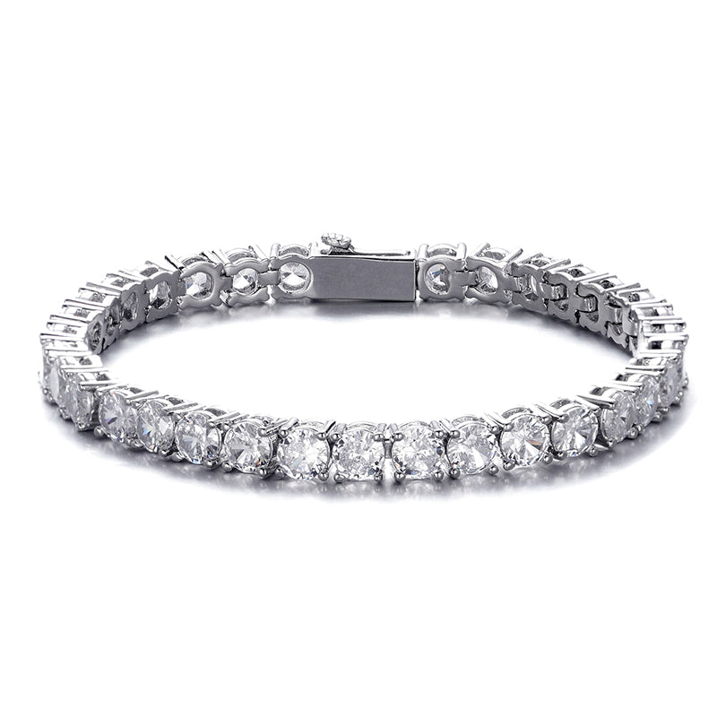 Round Cut Tennis Bracelet in White Gold - 5mm