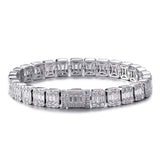 Baguette Tennis Bracelet in White Gold - 10mm