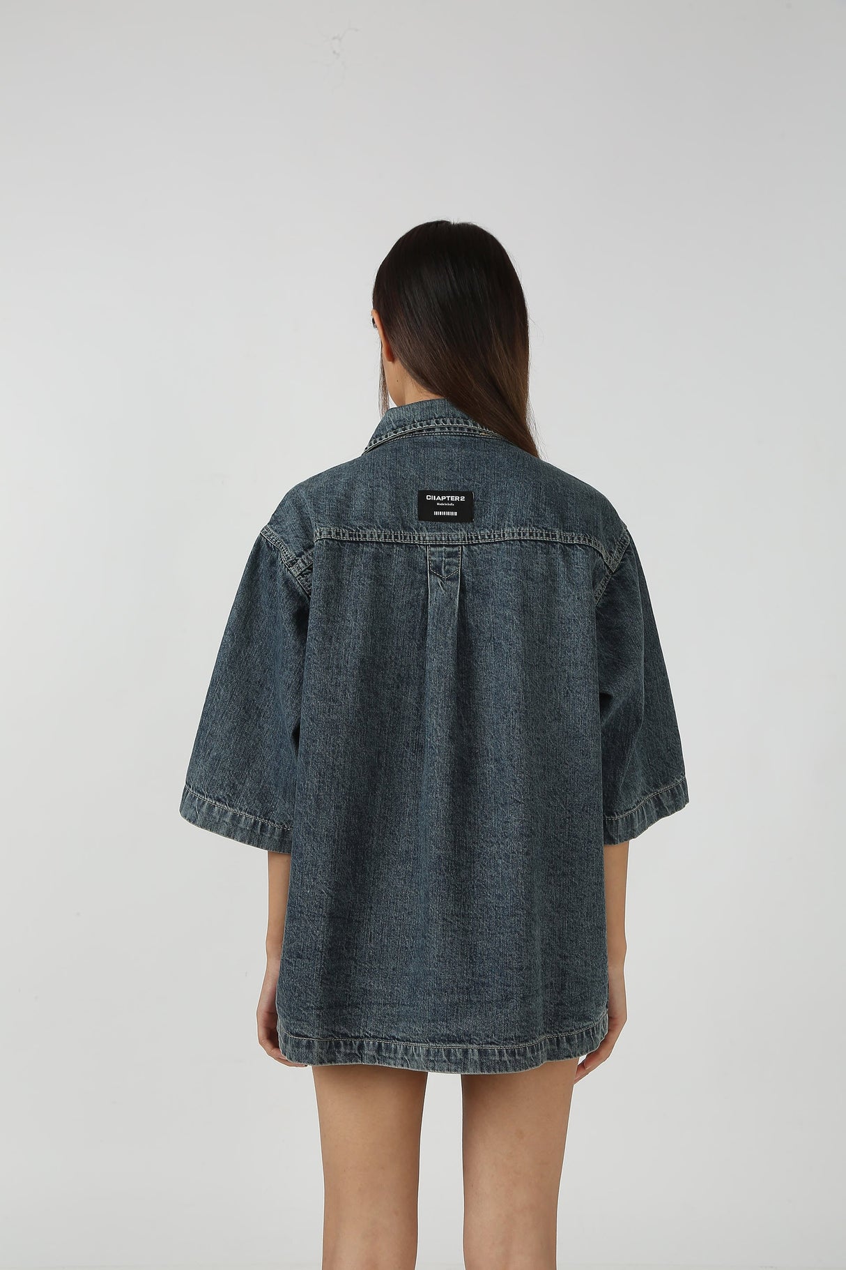 Vintage Wash Oversized Denim Shirt