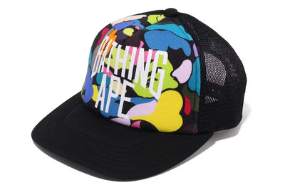 BAPE A Bathing Ape Multi Camo NYC Logo Mesh Cap