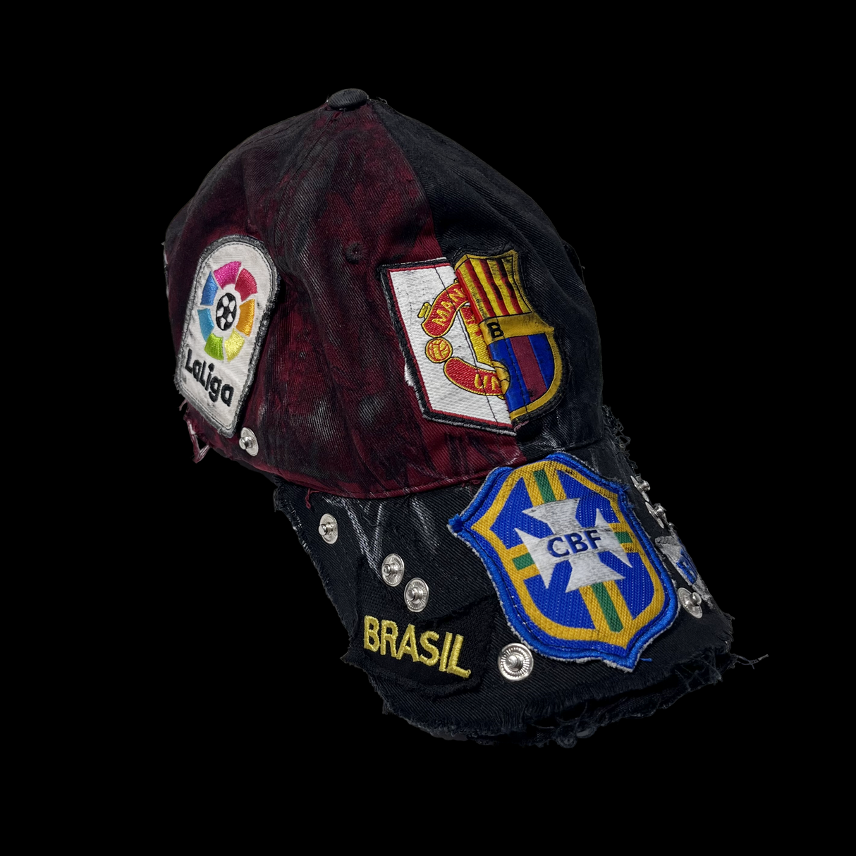 Reconstructed Cap with Patches/ Studs