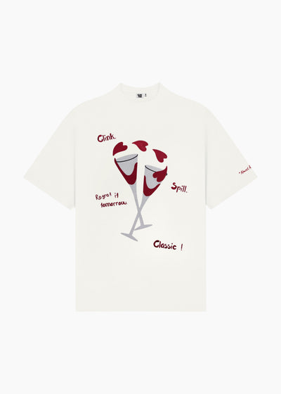 ‘CLINK & CONFESS’ TEE | OFF WHITE