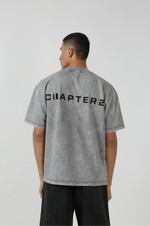 Flock Washed Light Grey Tshirt