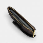 Coach Corner Zip Wristlet In Signature Canvas With Stripe Gold Tan Brown