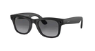 Black square-frame sunglasses with grey gradient lenses, streetwear eyewear style