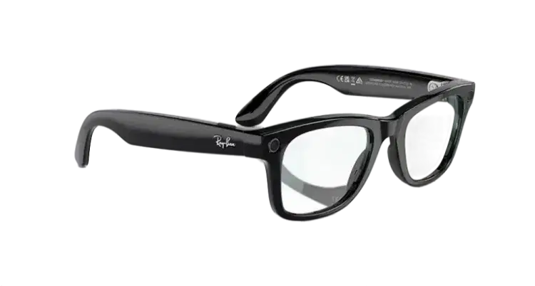 Ray Ban Meta Smart Glasses - Wayfarer Shiny Black Clear Lenses