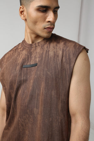 MINERAL WASH BROWN VEST