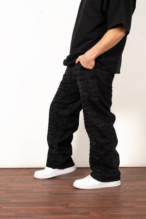 Distressed Black Denim - dawntown