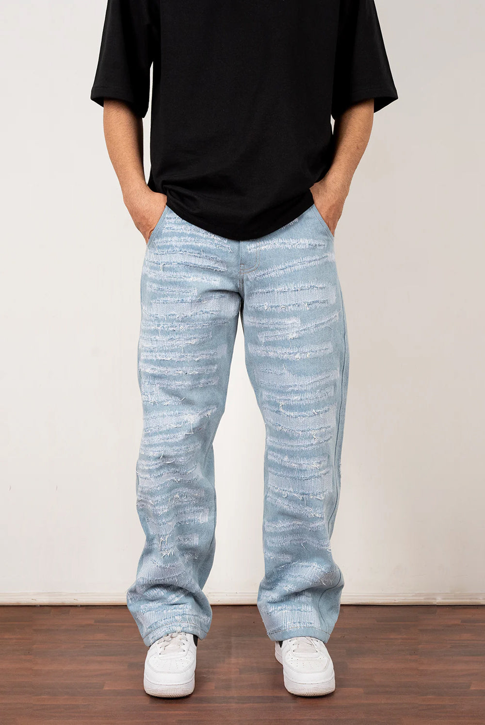 Distressed Blue Jeans