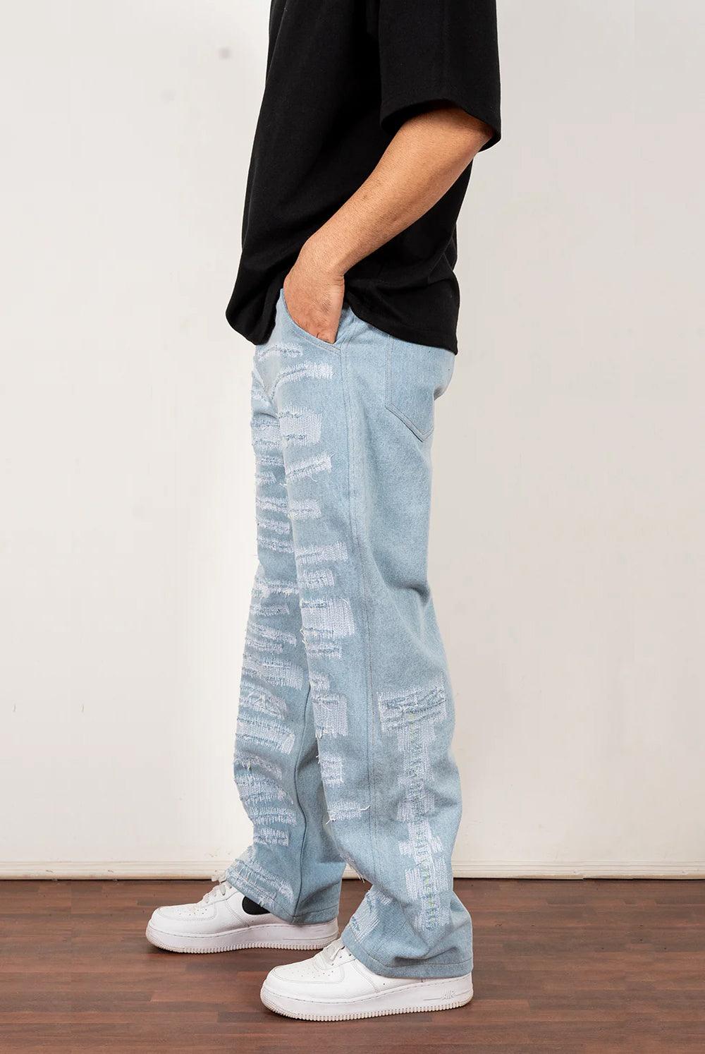 Distressed Blue Denim - dawntown