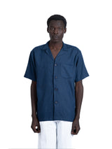 linen shirt in prussian blue