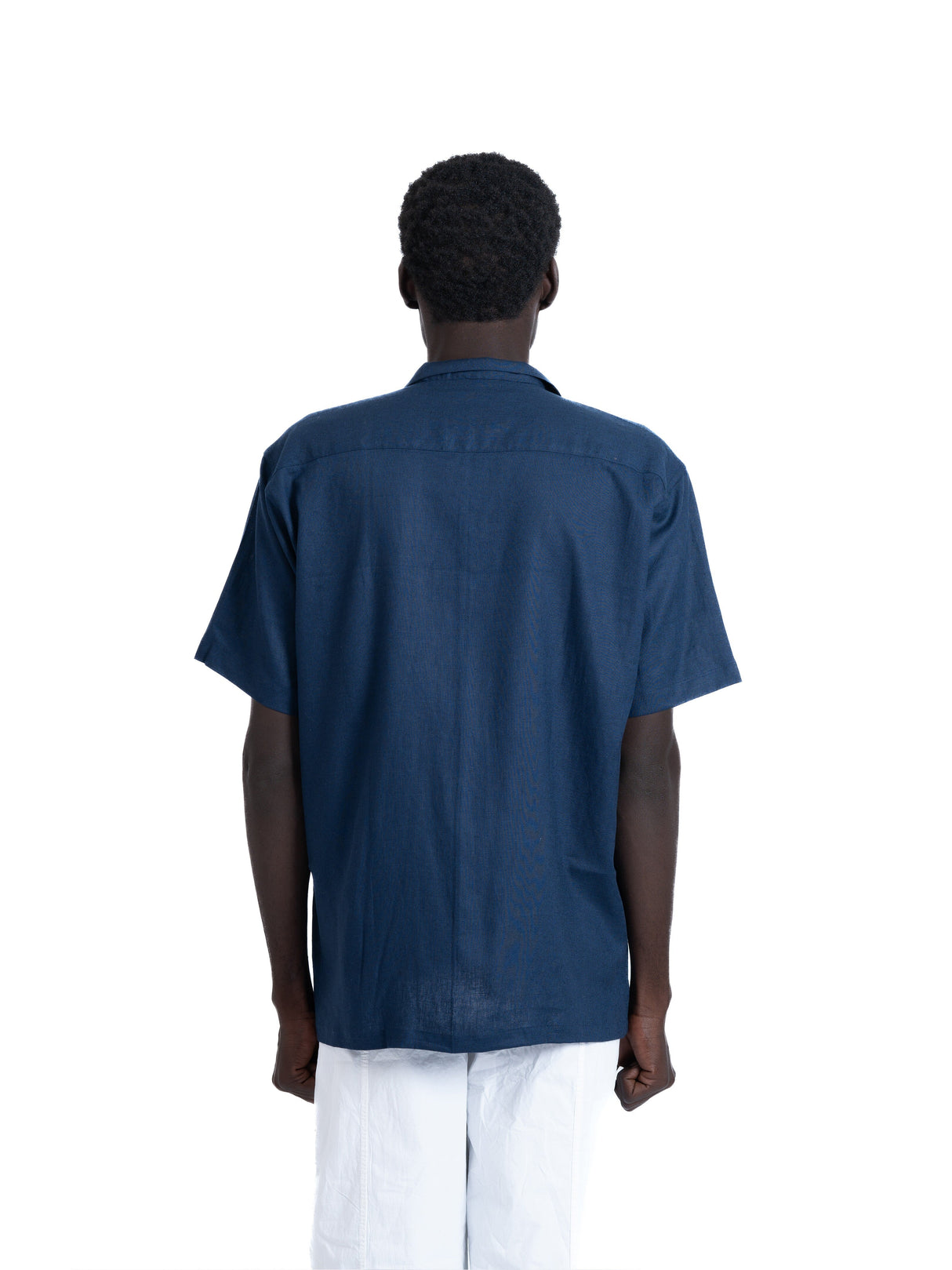 linen shirt in prussian blue