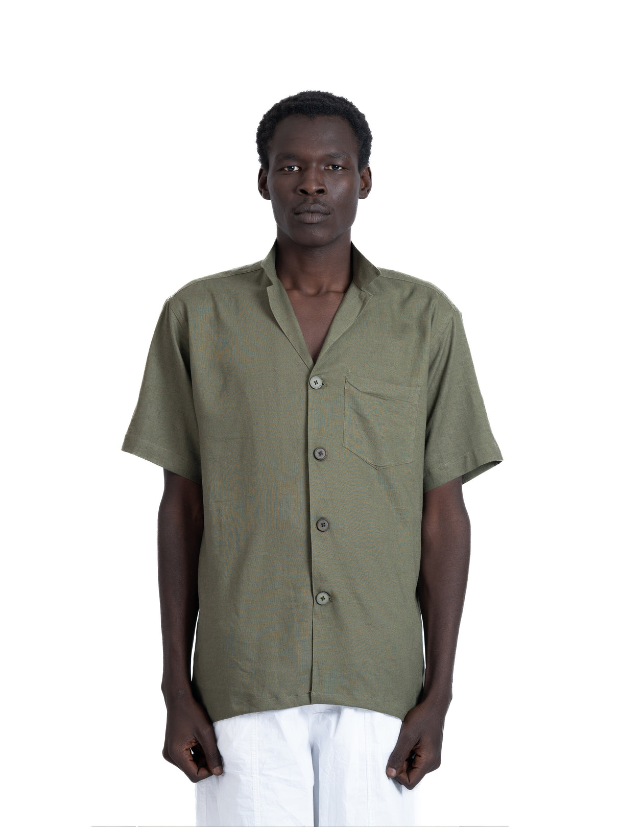 linen shirt in olive