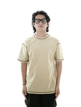 Flatlock tee in beige