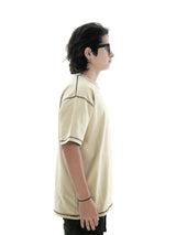 Flatlock tee in beige