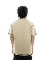 Flatlock tee in beige