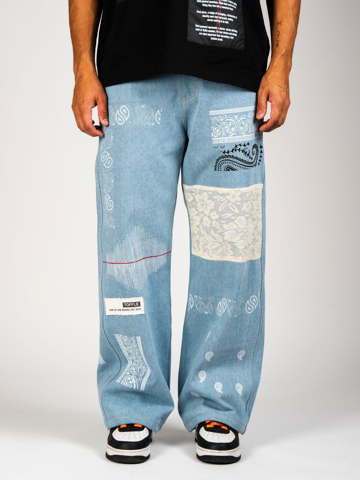 Light Blue Paisley Patch Jeans