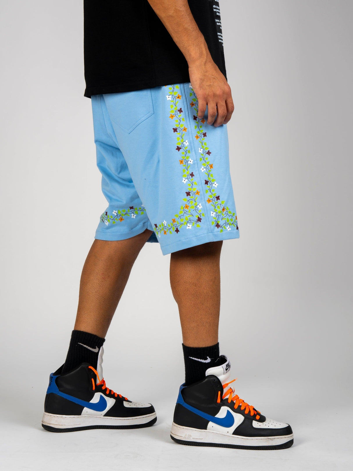 Blue Floral Shorts - dawntown