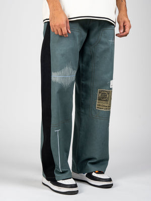 Olive Double Knee Stitch Jeans