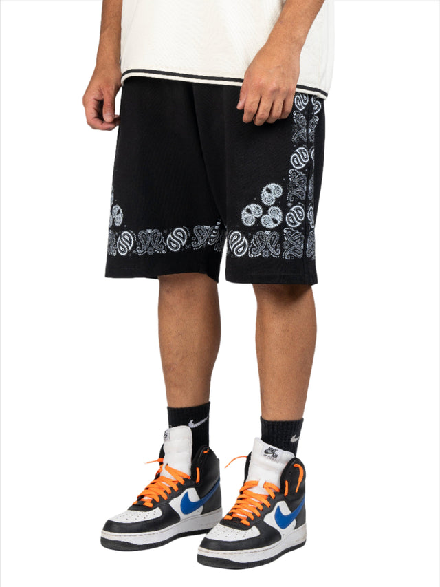 TOFFLE Black Paisley Outline Shorts - dawntown